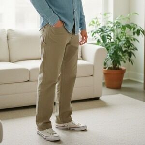Duluth‎ Trading Flex Fire Hose Work Pants Khaki Tan Straight Fit - Size 44x30